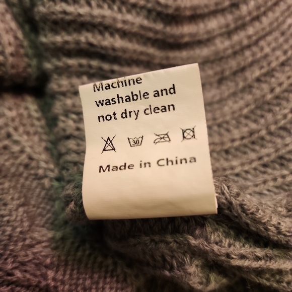 Gray Cable Knit Women's Tunic Or Dress Layering Cottagecore Grunge Y2k Oversized - Picture 10 of 10